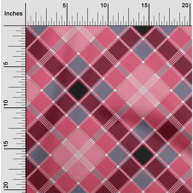 oneOone Cotton Poplin Fabric Tartan Check Fabric Prints By Yard 42 Inch Wide