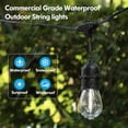 thumbnail image 6 of Nordic Hygge 2-Pack 96FT Outdoor String Lights with Waterproof Shatterproof Dimmable 5000K Daylight White E12 Filament S14 LED Bulbs for Backyard Hanging Lights Linkable Patio Lights, 6 of 8