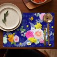 thumbnail image 3 of Set of 4 Paisley Placemats, Flax Linen Table Mats with Colorful Ethnic Floral and Decorative Mandala Designs, Heat Resistant and Wrinkle Free, 3 of 4
