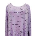 thumbnail image 2 of Womens Plus Lavender with Black & White Print Long Sleeve Lightweight Sweater 2X, 2 of 2