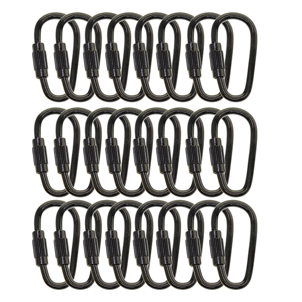 10PCS Keyrings Michael Josh 10PCS 3 Carabiner Caribeaners Carabeeners Carabeaner Hook Clips,with 10PCS Wire Keychain 