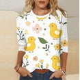 thumbnail image 2 of VKOYWKM 3/4 Sleeve Tops for Women Easter Shirts Funny Easter Print Tees Happy Family Easter T-Shirts Casual Crew Neck Blouses Happy Easter Shirts, 2 of 8