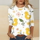 thumbnail image 2 of Tops de Cuello Redondo para las Mujeres Impresión de Carnaval 3/4 Manga Blusa Casual Uso Diario, 2 of 7