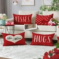 thumbnail image 3 of Happy Valentines Day Pillow Covers 12x20 Set of 4 Wedding Anniversary Throw Pillow Covers Red Love Heart Kisses Hugs Be Mine Cushion Covers Pillow Cases for Outdoor Couch Sofa Decoration(12X20), 3 of 5