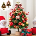 thumbnail image 7 of Tabletop Christmas Tree with Lights, Mini Artificial Christmas Tree, Christmas Party Decoration for Desktop Window Walkway Indoor Home, Red Plastic Table top Tree with LED Lights and Berries, 7 of 7
