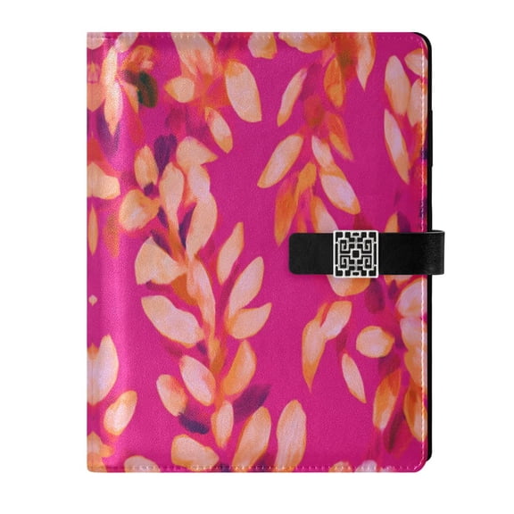 Leather Planner Leather Notebook Notebook Journal Binder Design Pen Pocket Design Convenient for Storage Vibrant Pink Abstract