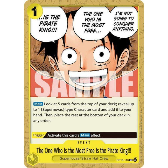 One Piece Carrying On His Will Uncommon The One Who Is the Most Free Is the Pirate King!!! OP13-116