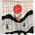 thumbnail image 1 of Rideau de Douche Cercle Rouge avec Arbres de Noël Festifs et Design Ludique, 1 of 4