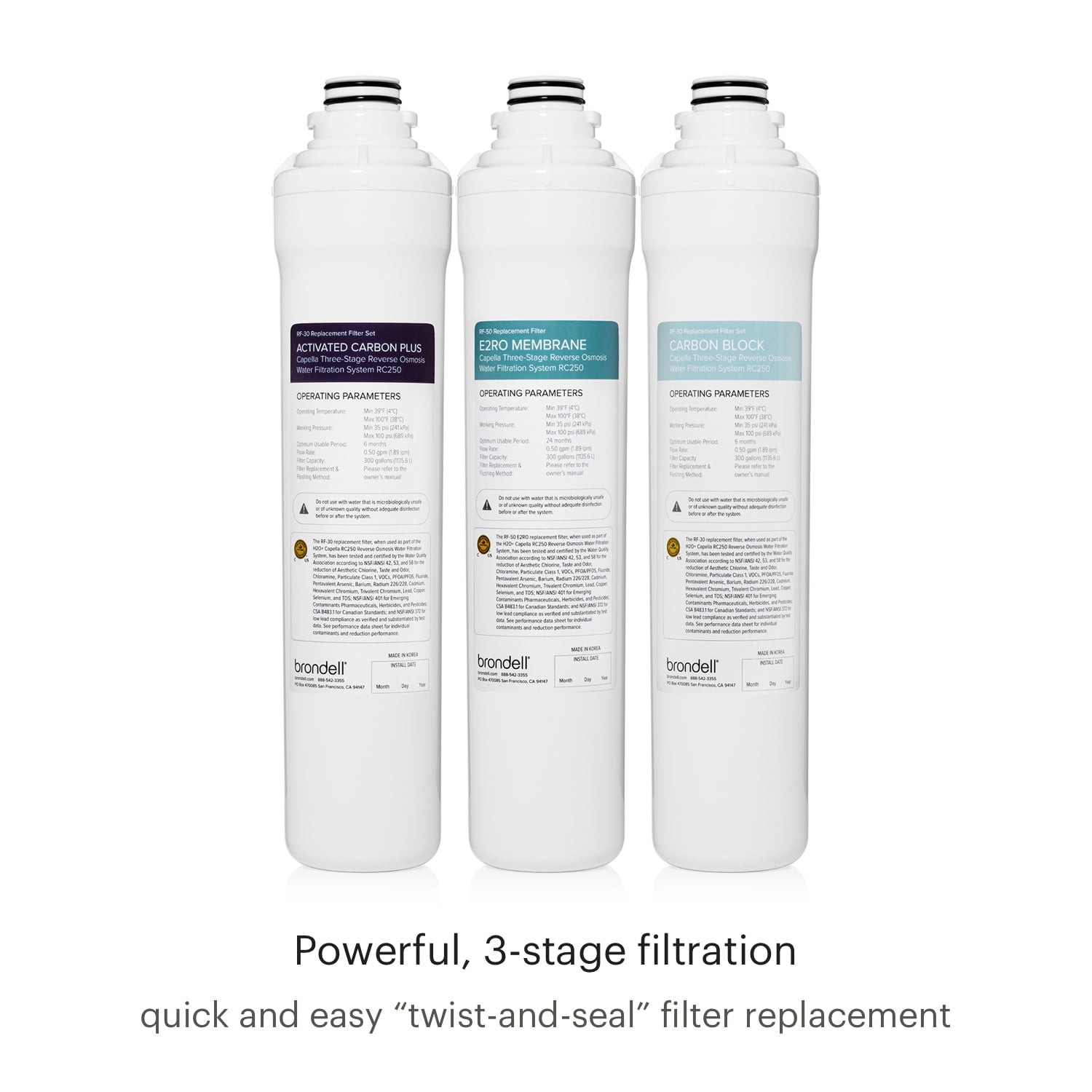 Brondell H2O+ Capella RC250 Reverse Osmosis Super Eco-Efficient Water Filtration System