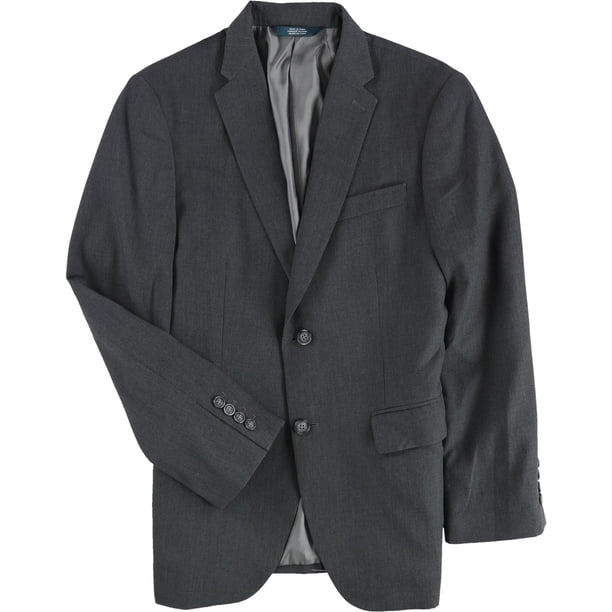 Chaqueta Blazer Perry Ellis Hombre Dos Botones Rayas Sombras Gris 38 Short