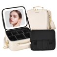 thumbnail image 1 of Bolsa de maquillaje de viaje ZhenGuiru con espejo y luz impermeable, 1 of 7