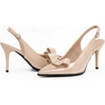 thumbnail image 5 of Women's Sexy Slingbacks Bow Stiletto Heels Closed Pointed Toe Pumps Bead Buckle Strap High Heels Dress Shoes, 5 of 12