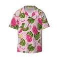 thumbnail image 5 of Picia Dragon Fruits Men's Linen Shirts Short Sleeve Cuban Beach Shirts Casual Shirts Button Down Shirt for Men Beach Summer Wedding Shirt-4X-Large, 5 of 7