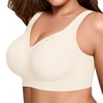 thumbnail image 5 of Siminsem Wireless Full Coverage Plus Size Bra for Older Women Supportive No Underwire Seamless Everyday Comfortable Wide Straps Back Smoothing Lifting Breathable Support Bra, White,L, 5 of 9