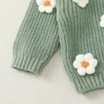 thumbnail image 6 of Infant Baby Girls Clothes Baby Girls Sweaters Infant Girls Long Sleeve Round Neckline Cute Flower Solid Color Sweaters Green 6-12 Months, 6 of 8