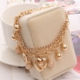 thumbnail image 2 of ZOSHI New Woman Pulseras Mulitlayers Cadena de color dorado Pulseras de corazón amp; Brazaletes Pulseras con dijes para mujer Pulseras de cristal Tan Jianjun unisex, 2 of 2