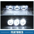 thumbnail image 5 of Unique Bargains Car Daytime Running Light Bar Bumper Grille Driving Fog Lamp White 3-LED Aluminum Black (Set of 2), 5 of 6