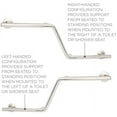 thumbnail image 4 of Seachrome 38" Lifestyle & Wellness® Angled Assist Zuma Wall Mount Bathroom Shower Grab Bar, 1 ¼" Diameter, Left Handed, Satin Finish, 4 of 8
