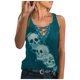 thumbnail image 1 of Blusas casuales de moda sexy con cuello en V y cordones sin mangas para mujer, 1 of 5