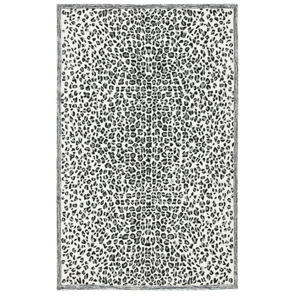 SAFAVIEH Metro Drew Animal Area Rug, Black/Ivory, 3' x 5'