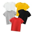 thumbnail image 2 of Ticikt Toddler T Shirts Cotton Summer Solid Tshirts Boys Girls Basic Tee Undershirts Short Sleeve Clothes Crew Neck Shirts,Color:Grey,2 Years, 2 of 3