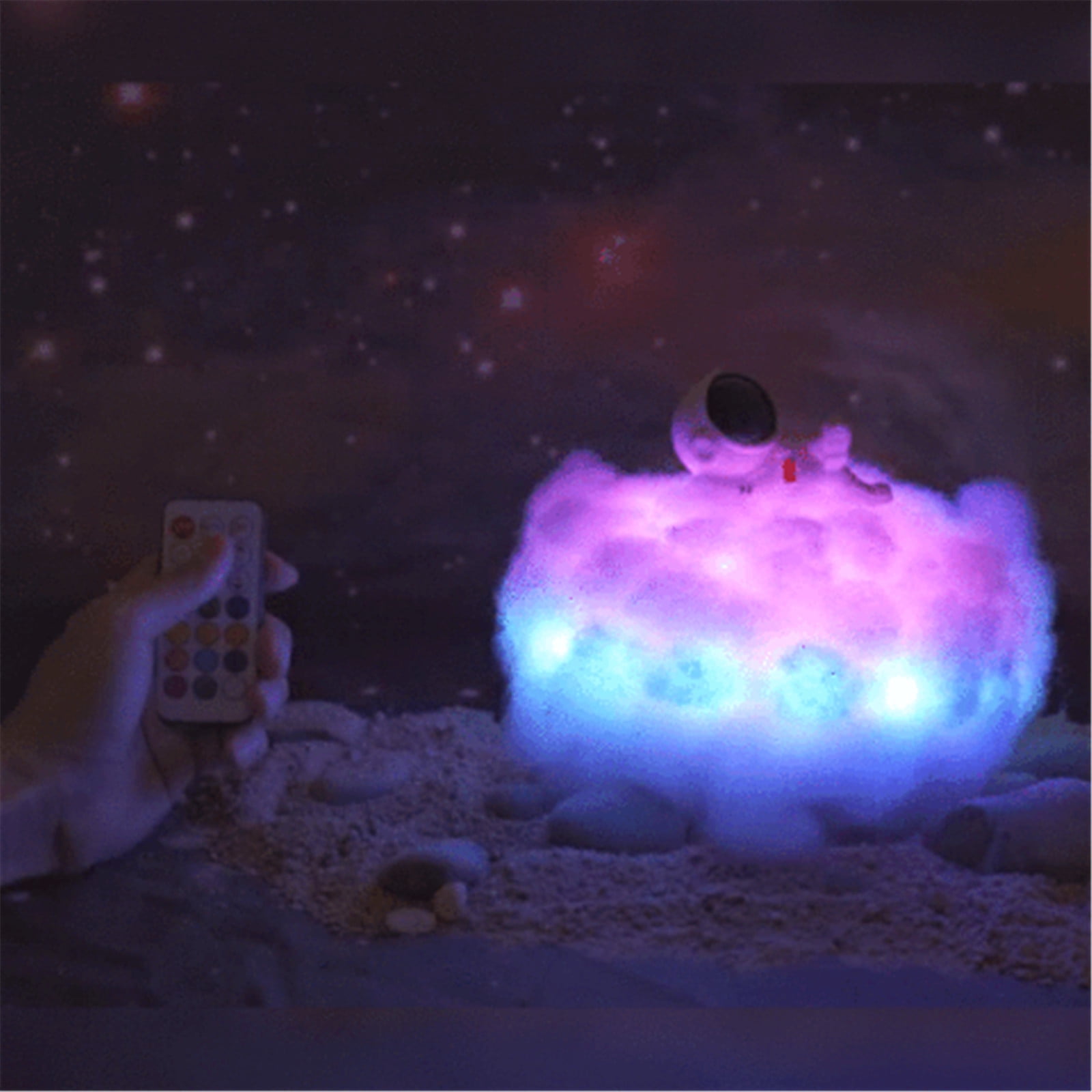 Wovilon Led Colorful Clouds Astronaut Lamp with Rainbow Effect As Children'S Night Light Home Decor
