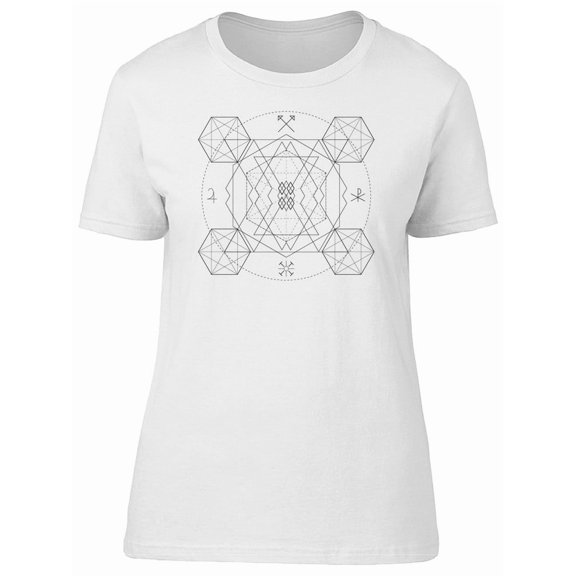 Four Hexagons Design Tee Women's - Women T-Shirt, Medium