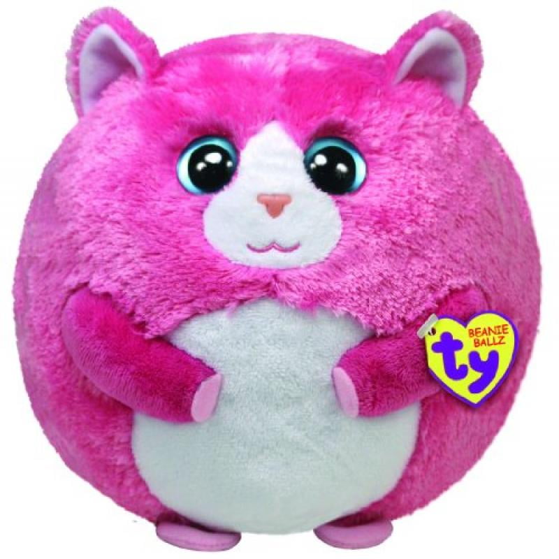 Ty Beanie Ballz Tumbles The Pink Cat Ball 5" 13cm Rare Plush Stuffed Toy New