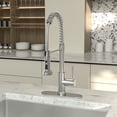 thumbnail image 3 of Logmey Put Down Kitchen Faucet High Arch 360° Rotation Single Handle Brushed Nickel Kitchen Sink Faucet with Deck, 3 of 7