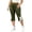Army Green, variant on SwiftWear Plus Size Women Capri Leggings High Waist Yoga Pants with Pockets Bow Tie Cuff Side Slit Stretch Casual Workout Cropped Leggings​