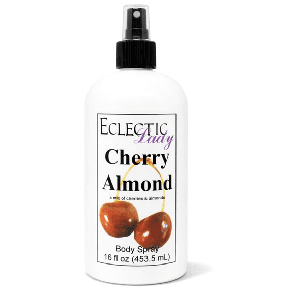 Cherry Almond Body Spray, Eclectic Lady, Hydrating Mist, Unisex, 16 oz