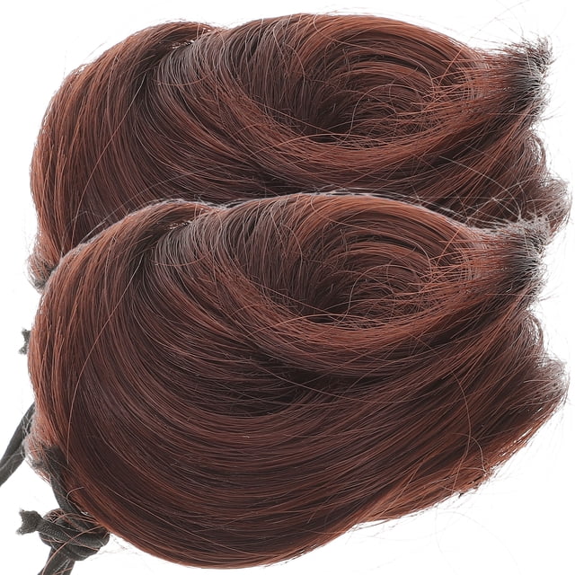 MasteelfCA 2 Pcs Faux Chignons Chignons Chignons Extensions de Cheveux Lisses