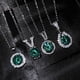 thumbnail image 4 of Collar de diamantes mosán azul y verde de Maldivas Colgante de corazón con cabeza de vaca "Un ciervo tiene tu vaca", 4 of 6