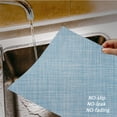 thumbnail image 3 of Astarin Placemats, Woven Cross Weave Placemat for Dining Table, PVC Vinyl Washable Kitchen Mat, Set of 4, 12x18 Inches, Blue, 3 of 7