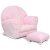 KidKraft Pink Chenille Upholstered Rocker & Ottoman
