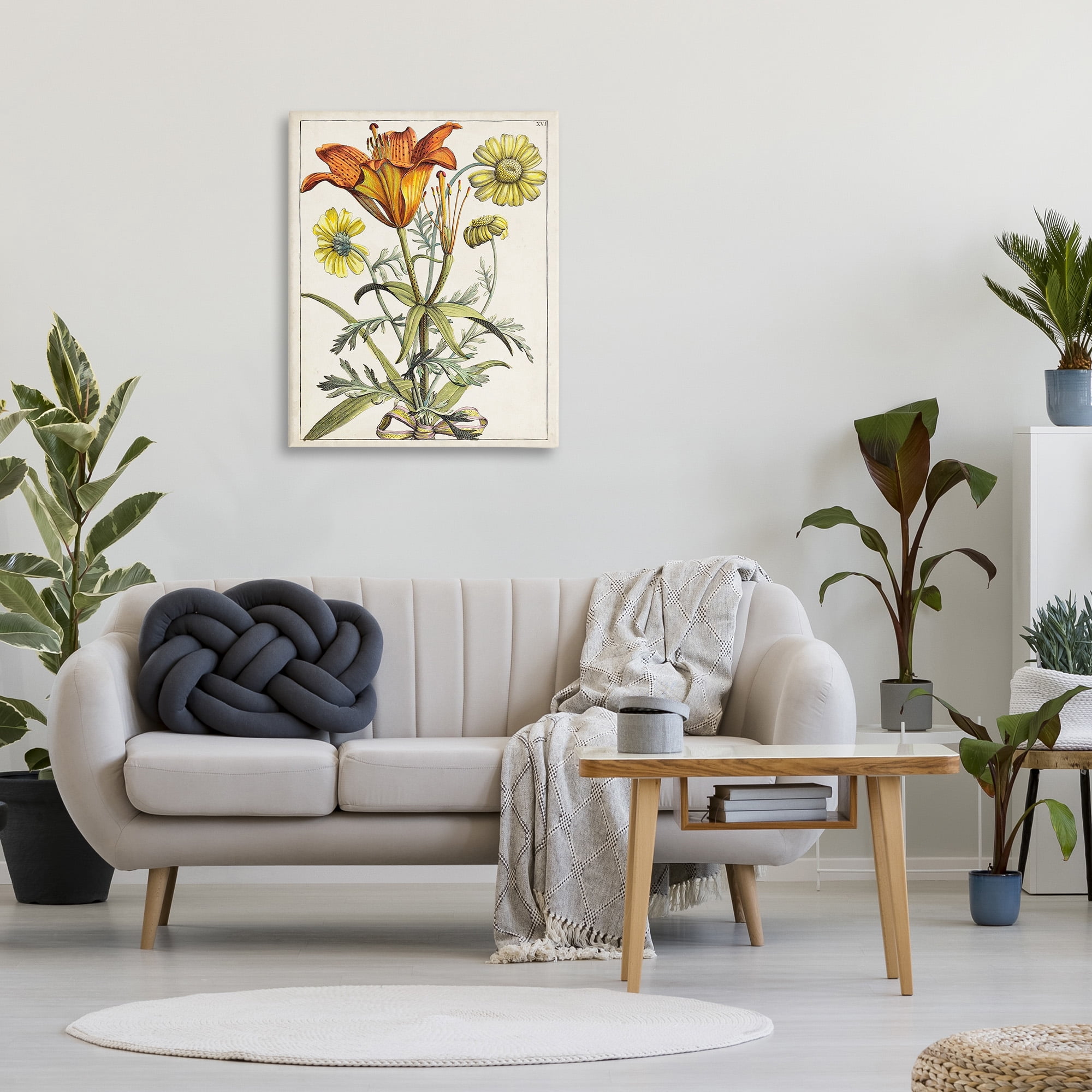 Stupell Industries Flowers Latin Study Botanical & Floral Painting Gallery Wrapped Canvas Art Print Wall Art, 30 x 40