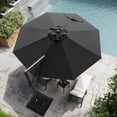 thumbnail image 4 of Pellebant 11 ft. x 11 ft. Patio Cantilever Umbrella, Single Round Outdoor Offset Umbrella, Black, 4 of 8