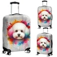 thumbnail image 2 of Watercolor Drip Bichon Frise Pop Art Colorful Portrait Artwork Travel Luggage Cover Bichons Dog Lovers Gifts Idea Suitcase Dust Protective Decor - 01009, 2 of 5