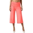 thumbnail image 2 of Pants for Women Capri Fold Over Cropped Pant Stretch Low Rise Wide Leg Yoga Bottoms, S, 2 of 7