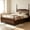 Walnut, variant on AUU Queen Size Solid Wood Platform Bed with Twin XL Pull-Out Trundle, 2 Storage Drawers & Classic Spindle Headboard – Versatile Guest-Ready Frame for Bedroom or Guest Room