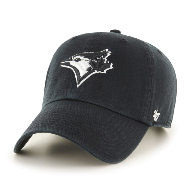 Men's Toronto Blue Jays Black/White Clean Up Adjustable Hat - One Size