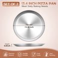 thumbnail image 2 of Walchoice 13.4 Inch Pizza Pan Set of 2, Stainless Steel Pizza Pan Tray, Reusable Metal Round Pizza Plate for Baking Serving Roasting, Healthy & Heavy-duty, Easy to Clean & Release, 2 of 7