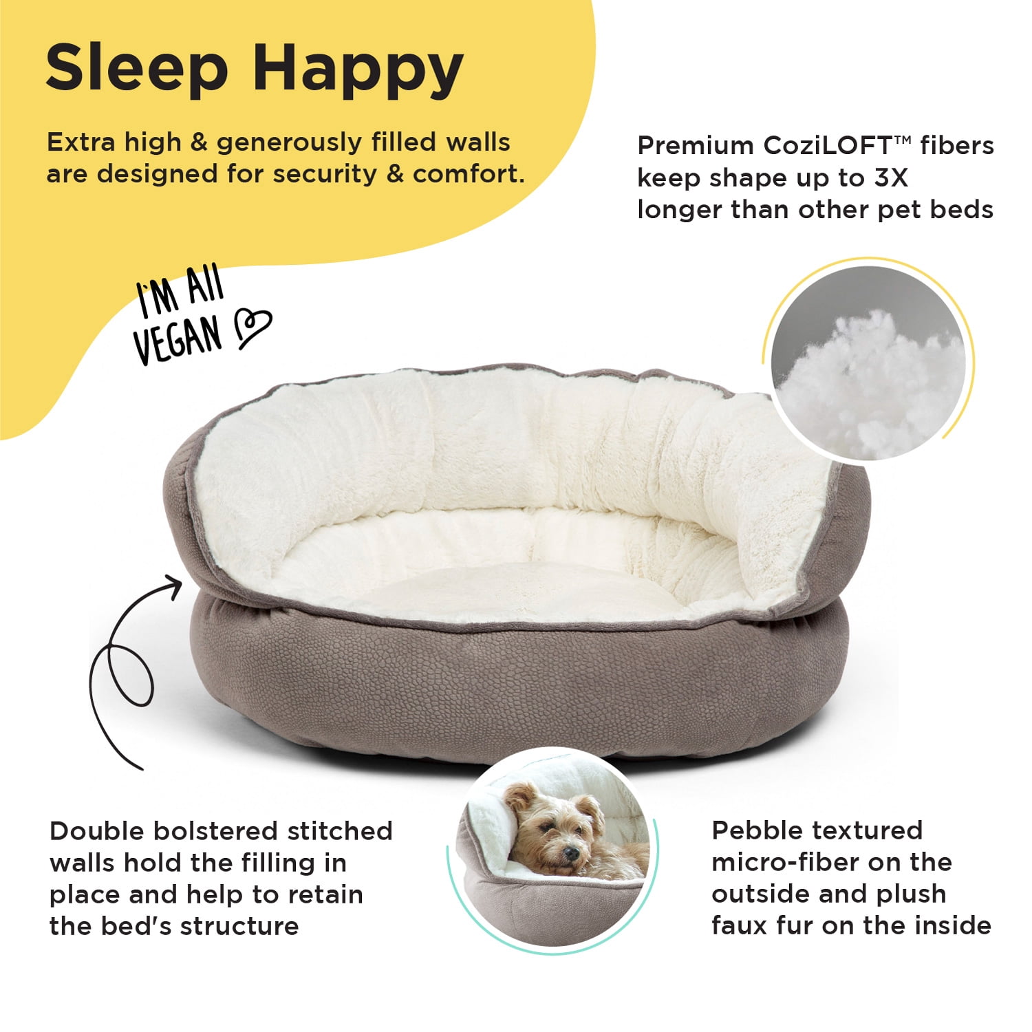Best Friends by Sheri Pet Throne Gray Jumbo Round Orthopedic Cat and Dog