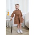 thumbnail image 4 of Happy Town Toddler Baby Girls Dress 6M-4T Fall Winter Long Sleeve Dress Lantern Solid Color Girls Clothes, 4 of 9