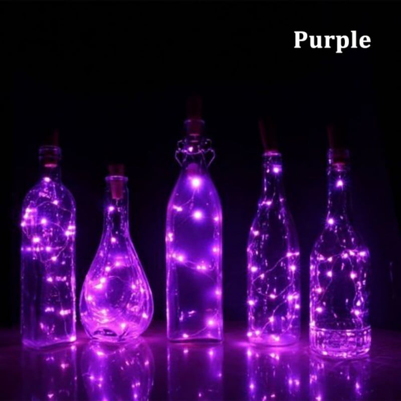 6 Pack 2M 20 LED Bottle Stopper Fairy Flame-Effect String Lights Wedding Party 
