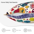 thumbnail image 5 of Zufioo London Symbols Print Velvet Border Throw Pillow Cover, Zipper Throw Pillow Protector for Cushions Sofa Bedroom Home Decorations-20"x20", 5 of 8