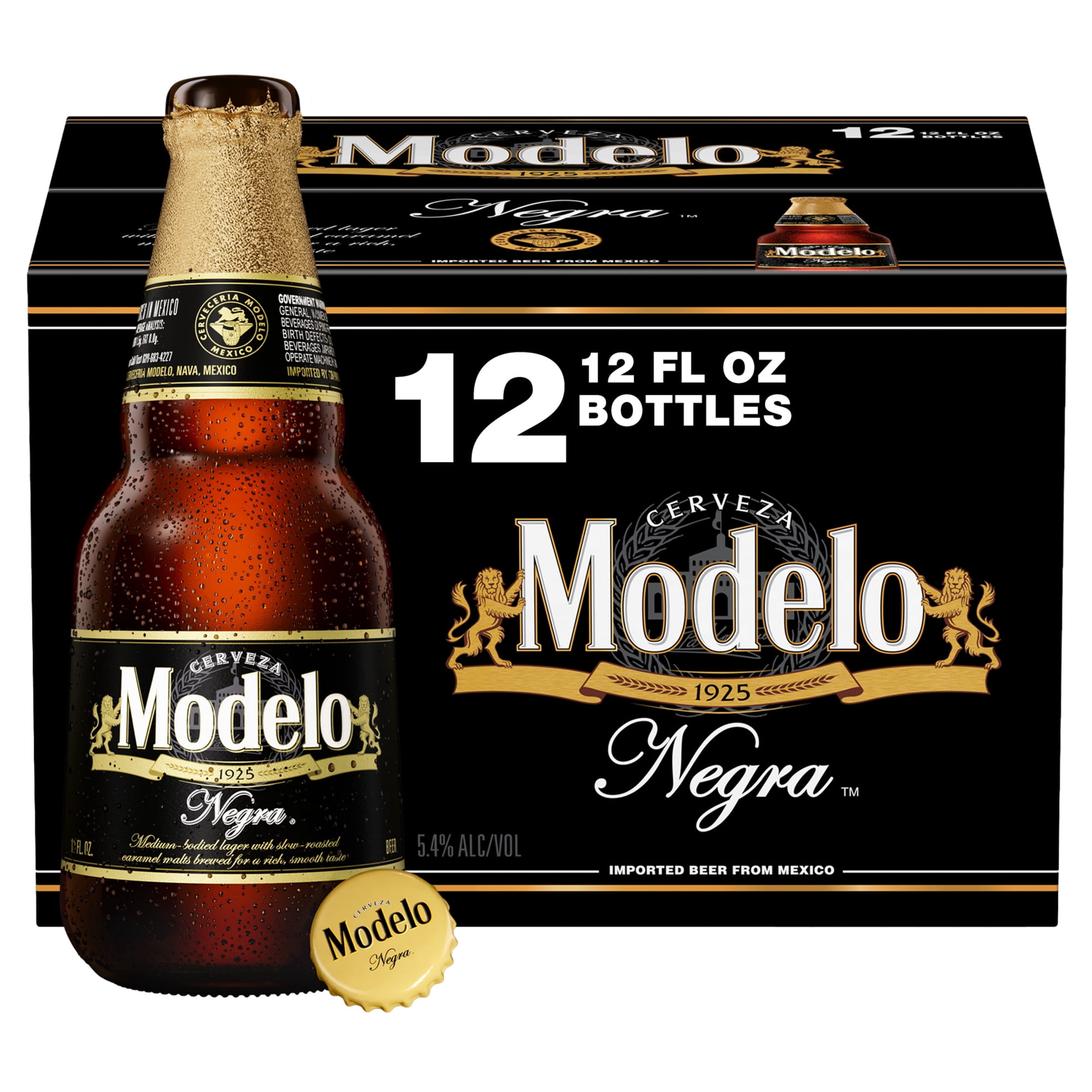 Modelo Negra Amber Lager Mexican Import Beer, 12 Pack 12 fl. oz. Bottles, 5.4% ABV