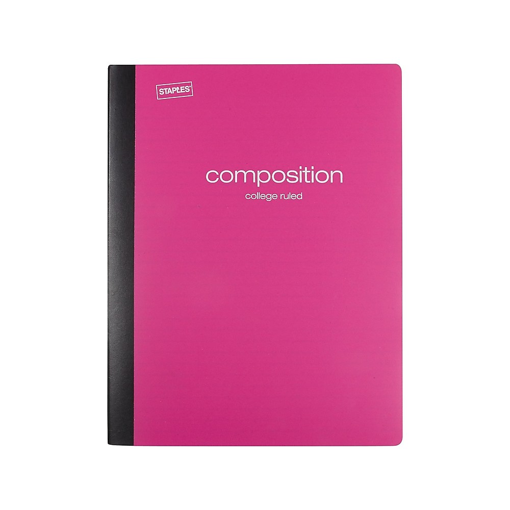 Staples Composition Notebook 9.75" x 7.5" College Ruled 70 Sh. Pink