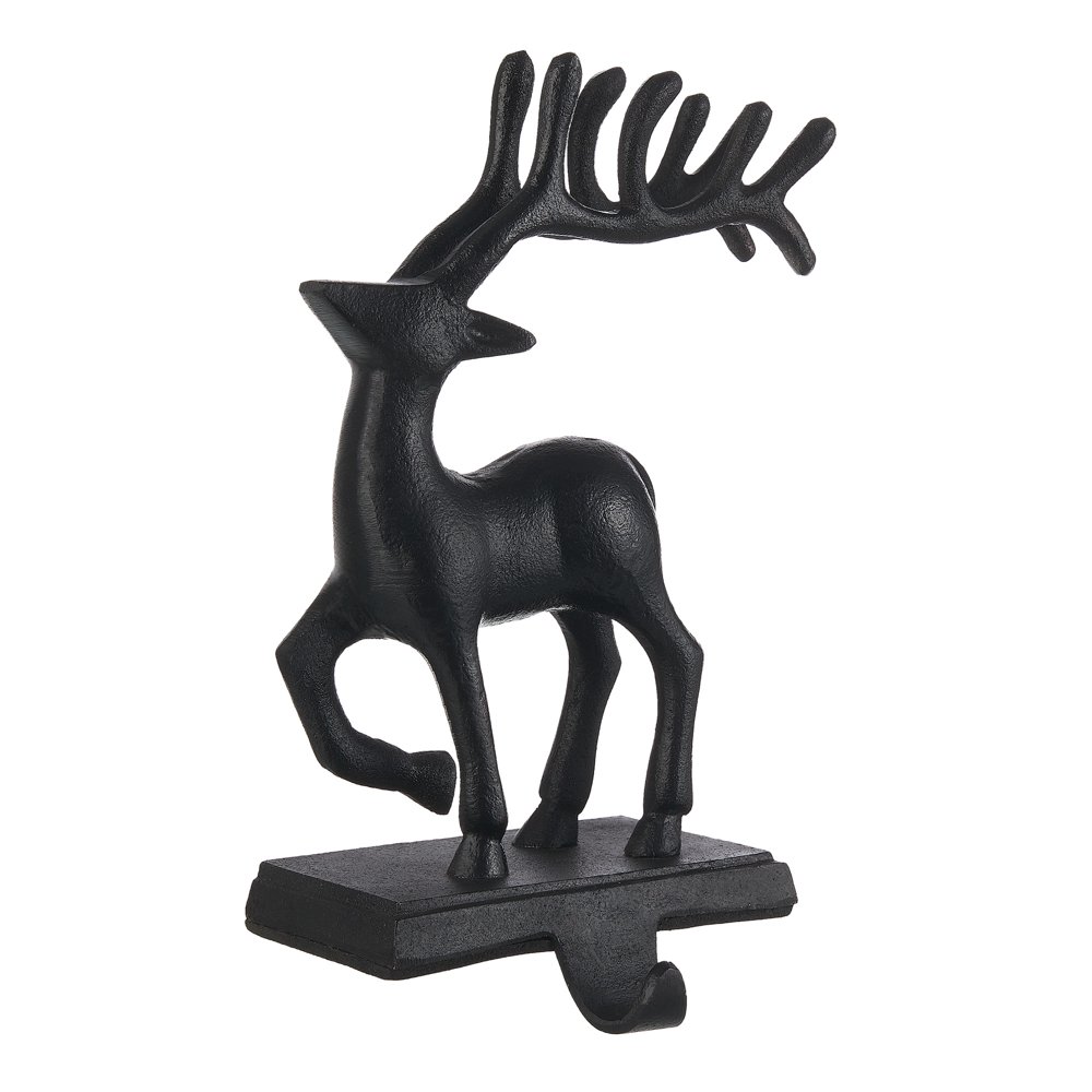 Holiday Time Metal Reindeer Stocking Holder Decoration, Black Walmart