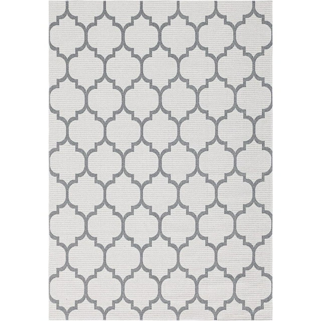 Unique Loom Tapis Géométrique Decatur Treillis 6' 4 x 9' Rectangle Ivoire/gris